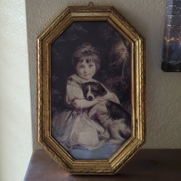 Vintage Framed Print Miss Jane Bowles Artist Joshua Reynolds Italy 13.5" × 8.75" - Picture 2 of 8